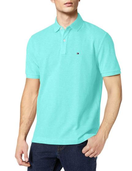 Imagem de Camisa Polo Tommy Hilfiger Classic Fit Masculina - Turquesa - Tamanho M