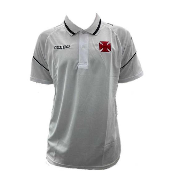 Imagem de Camisa Polo Vasco da Gama Caravela Masculina Kappa - Branco+Preto