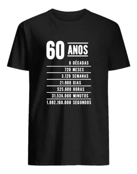 Imagem de Camisa Presente Aniversário Descrição 60 Anos Camiseta