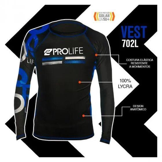 Imagem de Camisa pro life lycra com proteção solar 702 azul gg