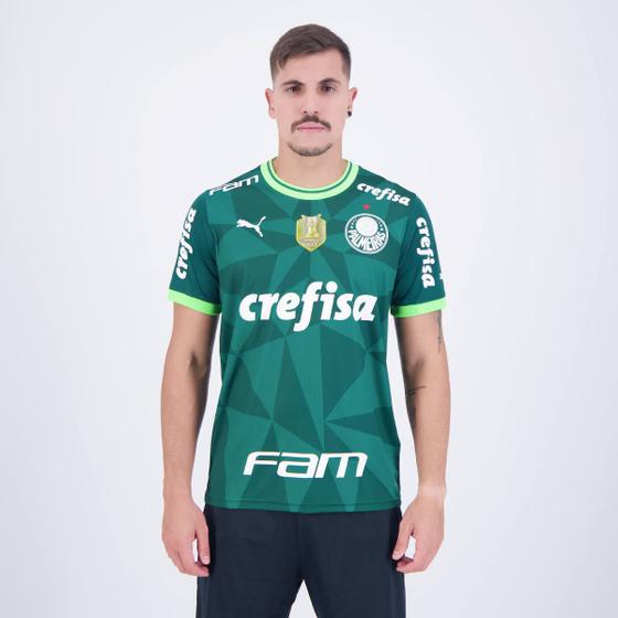 Camisa Puma Palmeiras I 2023 Campeão Brasileiro 2023 Imagem de Camisa Puma Palmeiras I 2023 Campeão Brasileiro 2023