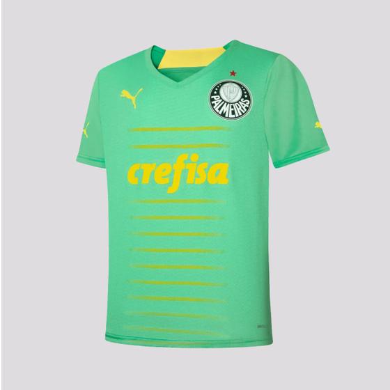 Camisa Puma Palmeiras III 2022 Juvenil Menor preço em Camisa Puma Palmeiras III 2022 Juvenil