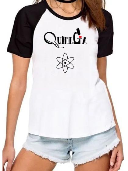 Imagem de Camisa química curso faculdade universitária camiseta raglan