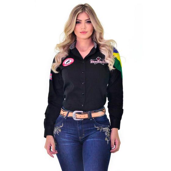 Imagem de Camisa Radade Feminina Bandeira Brasil Manga Longa Barretão