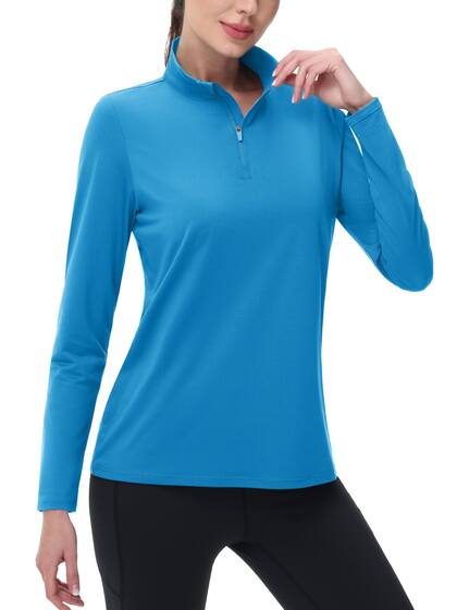 Camisa Rash Guard MAGCOMSEN com zíper de manga comprida feminina ...