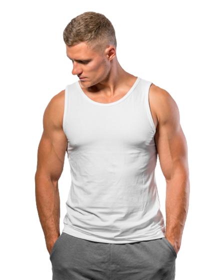 Imagem de Camisa Regata Masculina 100% Algodão Fio 30 Penteado