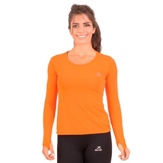 Imagem de Camisa Running Performance Muvin Feminina em Poliamida com Manga Comprida e UV50 Para Corrida