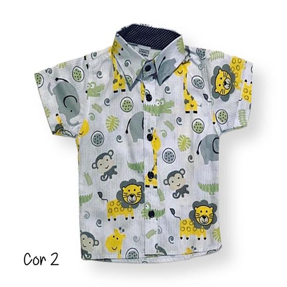 Camisa Safari Infantil Menino - Roupa Temática de 1 à 4 Anos Menor preço em Camisa Safari Infantil Menino - Roupa Temática de 1 à 4 Anos
