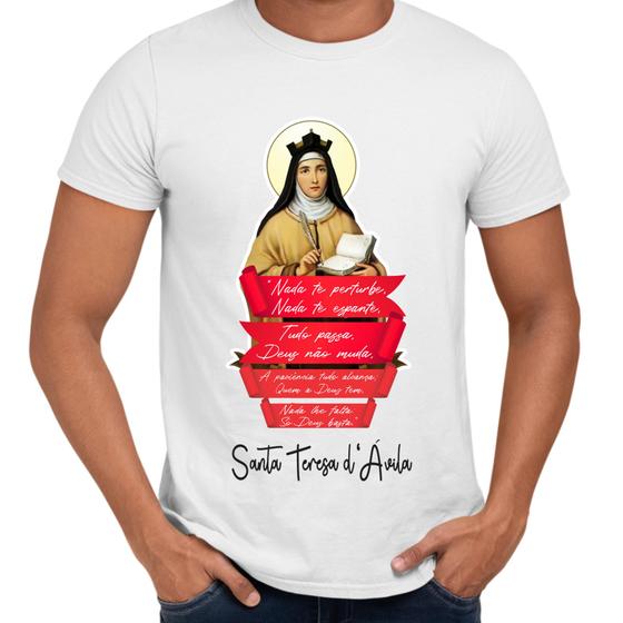 Imagem de Camisa Santa Teresa D'Ávila Religiosa Frases