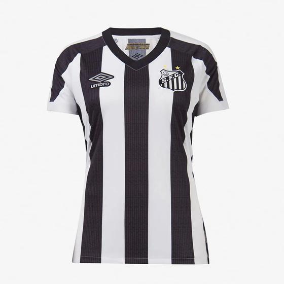 Imagem de Camisa Santos II 22/23 s/n Torcedor Umbro Feminina - Preto+Branco