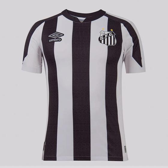 Camisa Santos II 22/23 Umbro Masculina - Preto+Branco Menor preço em Camisa Santos II 22/23 Umbro Masculina - Preto+Branco
