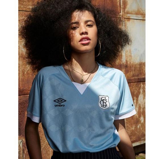 Camisa Santos III 20/21 s/n Torcedor Umbro Feminina - Azul+Branco Menor preço em Camisa Santos III 20/21 s/n Torcedor Umbro Feminina - Azul+Branco