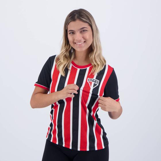 Imagem de Camisa São Paulo Classmate Feminina Preta e Vermelha