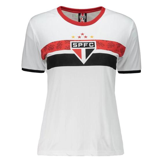 Imagem de Camisa São Paulo Feminina Baby Look Oficial Stencil Brazilin