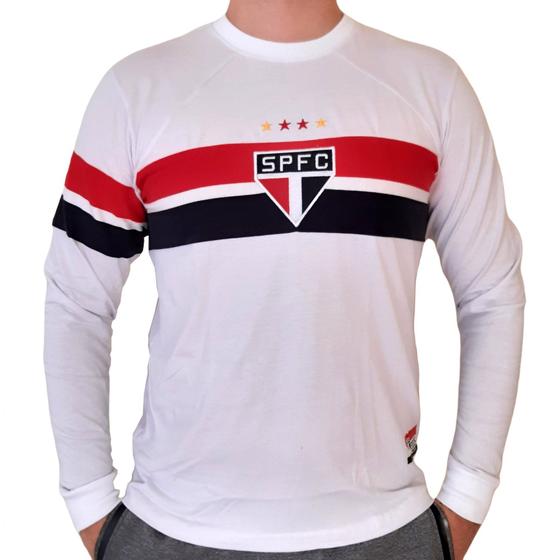 Camisa São Paulo Retro Tri Mundial 2005 Manga Longa - Masculino Menor preço em Camisa São Paulo Retro Tri Mundial 2005 Manga Longa - Masculino