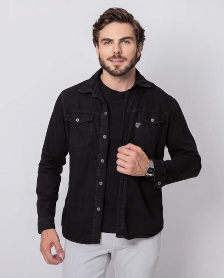 Imagem de Camisa Sarja Masculina Básica Consciência Jeans 22372  