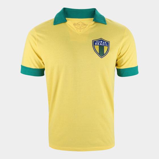 Imagem de Camisa Seleção Brasil Retrô Times Masculina