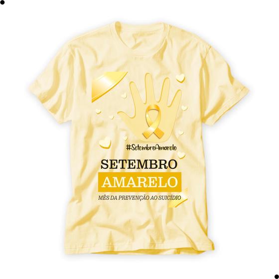 Imagem de Camisa Setembro Amarelo Camiseta Amarela Todos Pela Vida