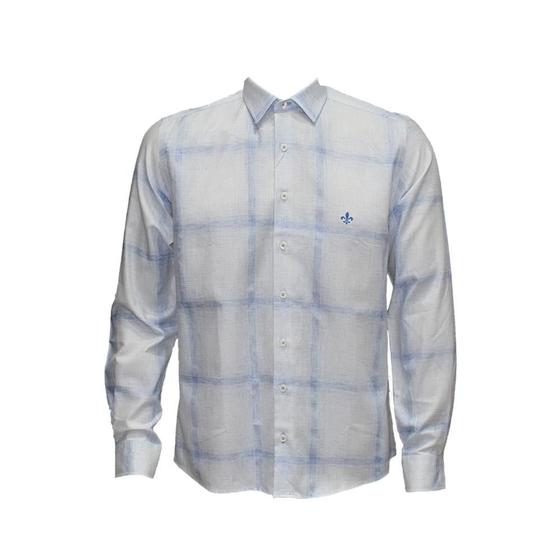 Imagem de Camisa slim xadrez azul claro - dudalina