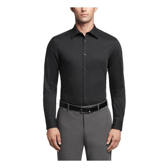 Imagem de Camisa social Calvin Klein Slim Fit Non Iron para homens preta