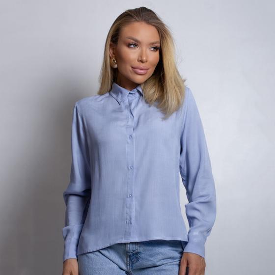 Camisa Social Feminina Manga Longa de Botões Casual Básica Uniforme Elegante Menor preço em Camisa Social Feminina Manga Longa de Botões Casual Básica Uniforme Elegante