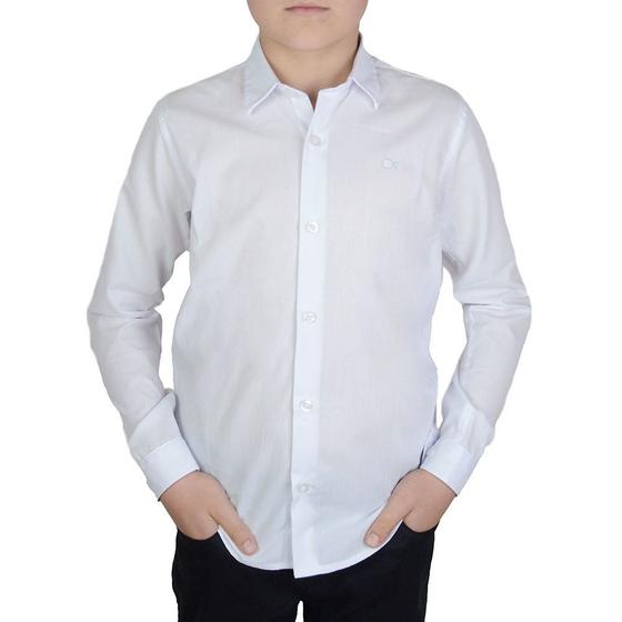 Imagem de Camisa Social Juvenil Masculina Ogochi ML Slim Branca - 0014