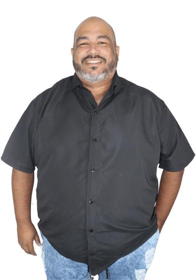 Imagem de Camisa Social Manga Curta Extra Grande Plus Size Masculina