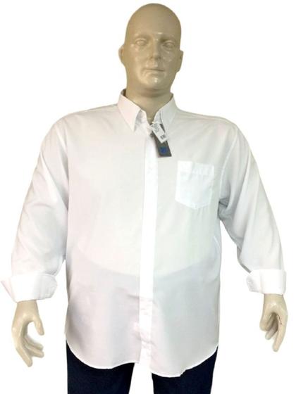 Imagem de Camisa Social Manga longa PLUS SIZE Passa fácil 1601 com bolso masculina