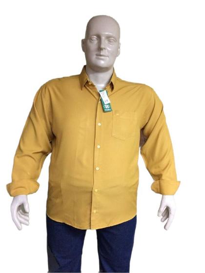 Imagem de Camisa Social Manga longa PLUS SIZE Passa fácil 1601 com bolso masculina