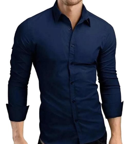 Imagem de Camisa Social Manga Longa Slim Fit Algodão