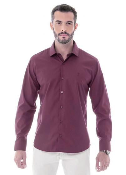 Imagem de Camisa Social Masc. Slim Fit Easy Care Arrow - Vinho