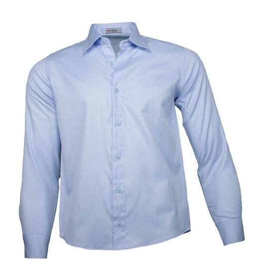 Imagem de Camisa Social Masculina Azul Claro Maquinetado