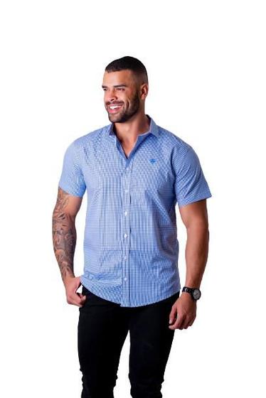 Imagem de Camisa Social Masculina Manga Curta Tricoline Slim Fit Luxo Premium Formal Casual Médico Dia-a-dia Exclusiva