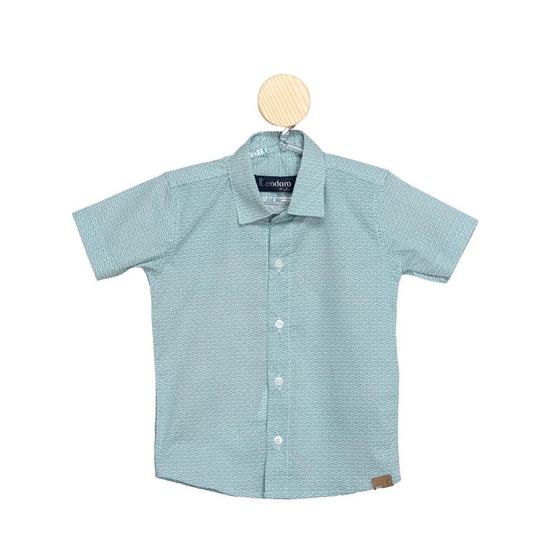 Imagem de Camisa Social Masculina MC Infantil Algodão Estampa Zigzag