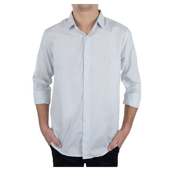 Imagem de Camisa Social Masculina ML Ogochi Slim Azul - 001520192