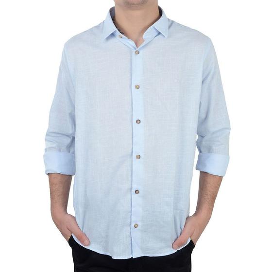 Imagem de Camisa Social Masculina Ogochi ML Slim Azul - 001520