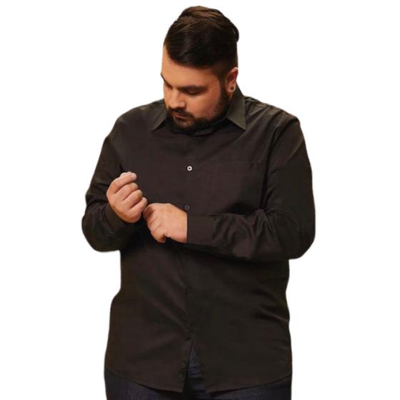 Camisa Social Masculina Plus Size Sibra Premium Algodão Menor preço em Camisa Social Masculina Plus Size Sibra Premium Algodão