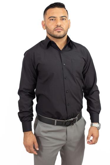 Imagem de Camisa Social Masculina Slim Fit Branca e Preta