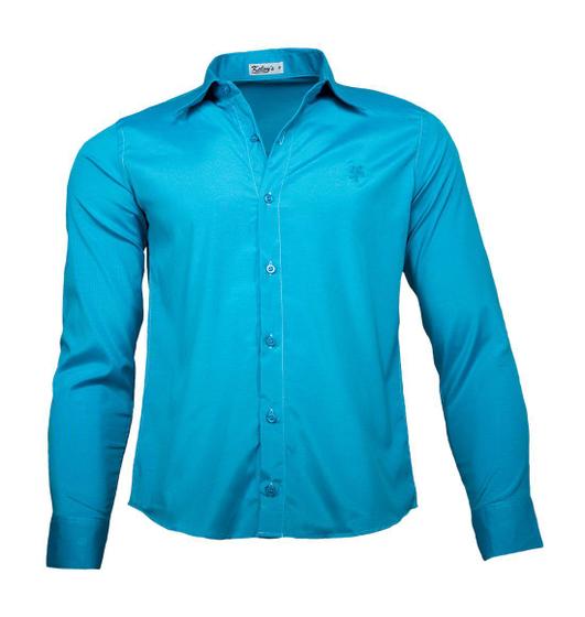 Imagem de Camisa Social Masculina Verde Azulado