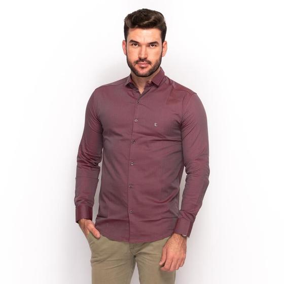 Imagem de Camisa Social Teodoro Masculina Festa Lisa Slim Conforto