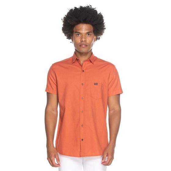 Imagem de Camisa Social Teodoro MC Slim Fit Masculina Lisa Casual