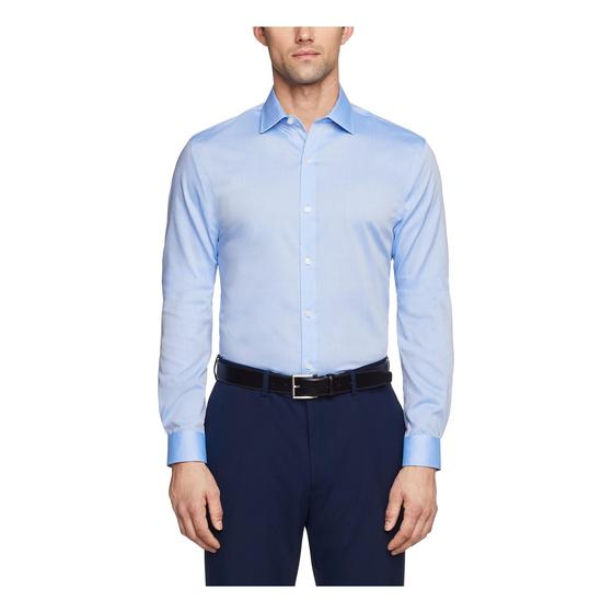 Imagem de Camisa social Tommy Hilfiger Slim Fit Non Iron para homens azul