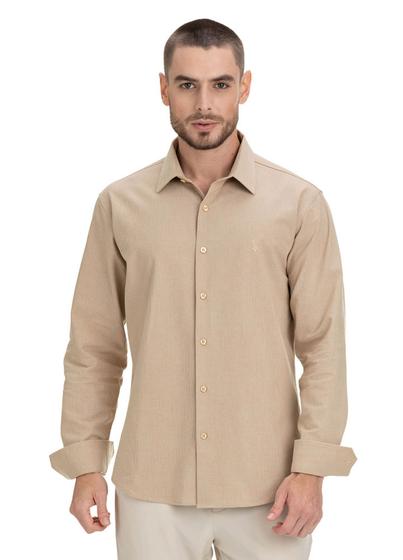 Imagem de Camisa Social Unique Chess Slim Fit Premium Arrow - Khaki