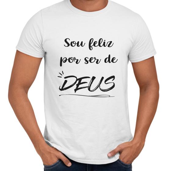 Imagem de Camisa Sou Feliz Por Ser De Deus Cristã Gospel