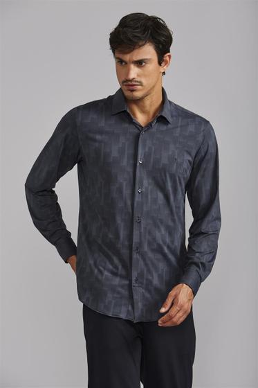 Imagem de Camisa Tecnocomfy Slim Fit - Cinza Chumbo