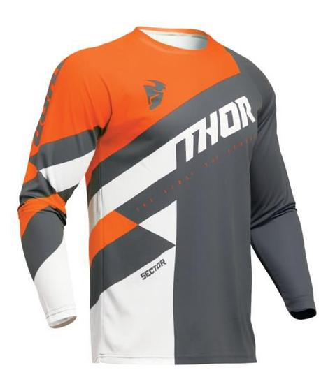 Imagem de Camisa Thor Sector Checker Charcoal/Orange - M (Eua) M (Br)