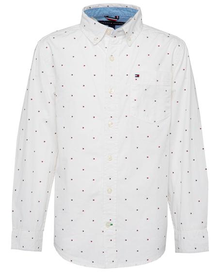 Imagem de Camisa Tommy Hilfiger Boy's Core de Manga Comprida - Branca - 12-14 anos