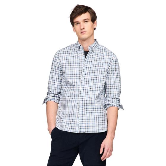 Imagem de Camisa Tommy Hilfiger Flex Poplin Tartan Regular para homens