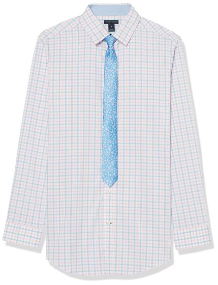 Imagem de Camisa Tommy Hilfiger masculina de manga comprida com gravata reta 10H