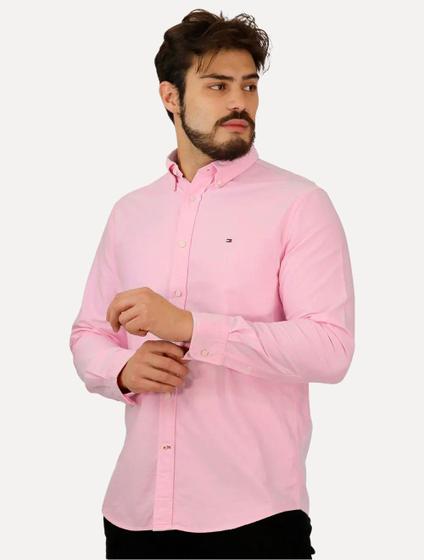 Imagem de Camisa Tommy Hilfiger Masculina Regular Core Flex Poplin Rosa